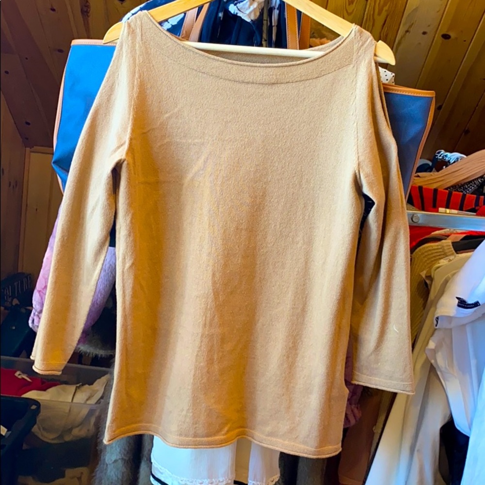 Worn once open shoulder light knit sweater